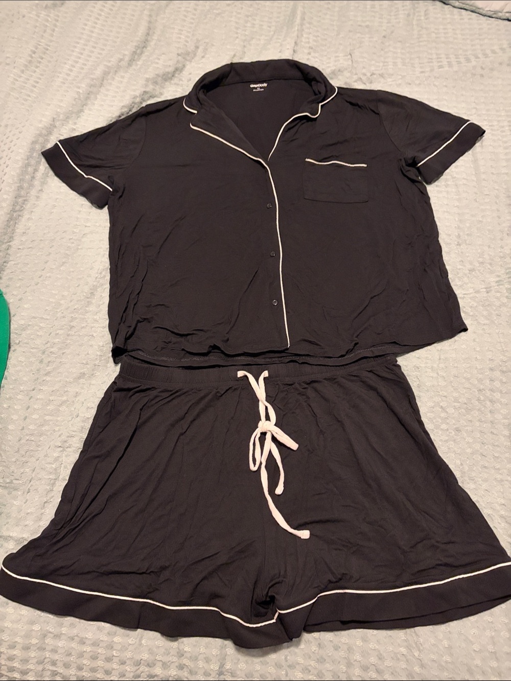 Women’s Black PJs with White Trim - M